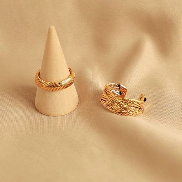18K Gold Plated Soft Herringbone Snake Chain Wrap Ring - Picture 4 of 7